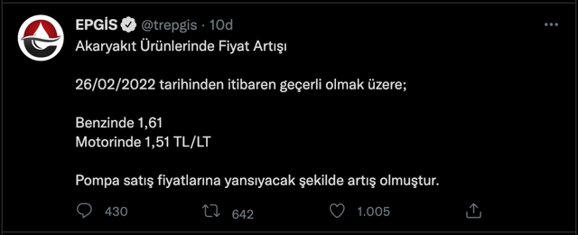 Benzin ve motorine büyük zam! 26 Şubat itibariyle benzin 1,61, motorin 1,51 TL zamlı - Resim: 0
