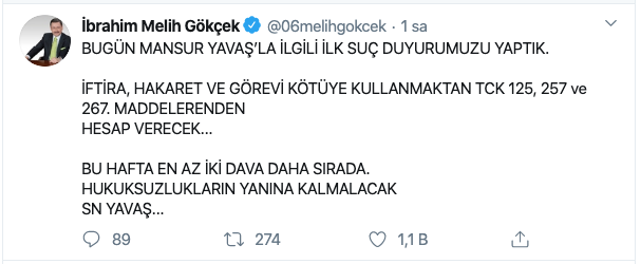 Melih Gökçek'ten Mansur Yavaş'a jet misilleme o da Yavaş'a dava açtı - Resim: 0