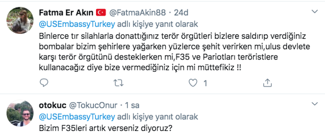 ABD'den şehit twiti! Bari parasını ödediğimiz F35'leri verin vicdansızlar - Resim: 1
