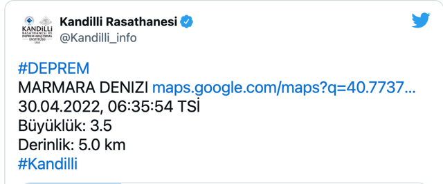 Marmara Denizi'nde 3,5 büyüklüğünde deprem! İstanbul da sallandı - Resim: 0