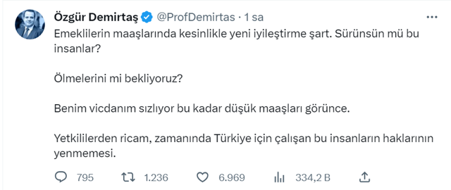 Özgür Demirtaş isyan etti! Emeklilerin bu maaşla ölmelerini mi bekliyoruz - Resim: 0