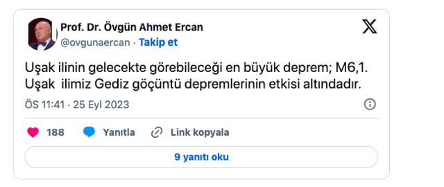 Ahmet Ercan'dan Uşak için korkutan deprem uyarısı - Resim: 0