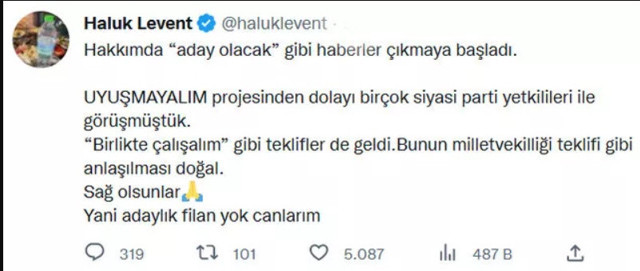 Haluk Levent siyasete mi giriyor? Adaylık iddialarına flaş cevap! - Resim: 0
