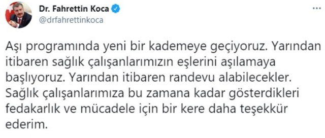 Sağlık Bakanı Fahrettin Koca açıkladı! Covid-19'a yönelik aşılamada yeni kademeye geçildi - Resim: 0