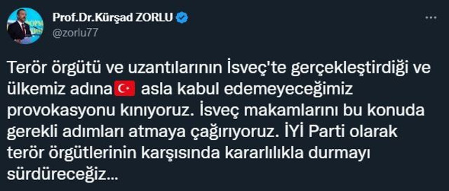 İYİ Parti’den, İsveç'teki PKK/YPG provokasyonlarına kınama - Resim: 0