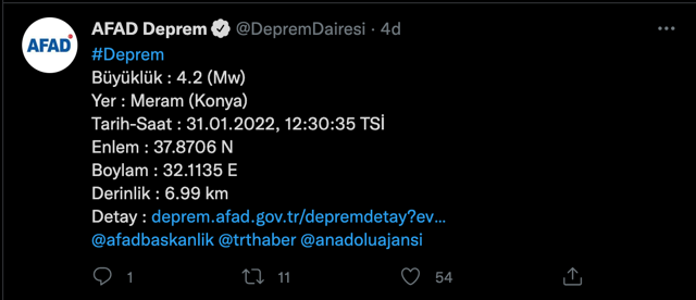 Konya'da deprem oldu! Meram merkezli depremin büyüklüğünü AFAD açıkladı - Resim: 1