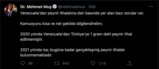 Ticaret Bakanı Mehmet Muş'tan Sedat Peker'e yalanlama! 'Venezuela'dan 1 gram peynir ithal etmedik' - Resim: 0