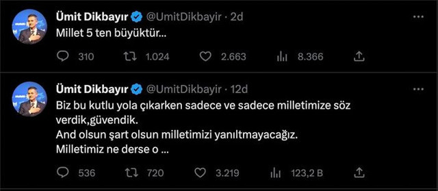 İyi Partili Ümit Dikbayır önce yazdı sonra sildi - Resim: 0