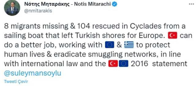 Yunan bakan Süleyman Soylu'yu etiketleyerek Türkiye'yi suçladı Kızdıracak paylaşım! - Resim: 0