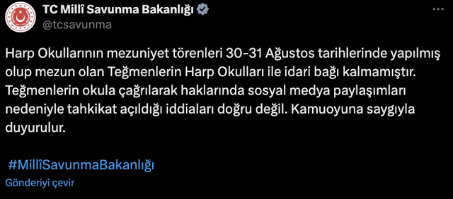 Teğmenlere soruşturma iddiası! Milli Savunma Bakanlığı'ndan açıklama geldi - Resim: 0