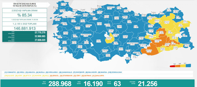 Türkiye 29 Mart 2022 koronavirüs vaka ve ölü sayısı! Sağlık Bakanlığı Covid-19 tablosu - Resim: 0