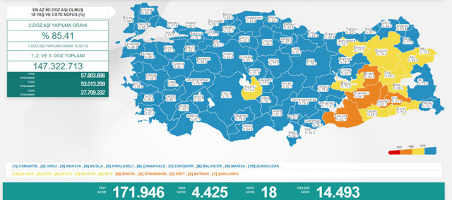Türkiye 15 Nisan 2022 koronavirüs vaka ve ölü sayısı! Sağlık Bakanlığı Covid-19 tablosu - Resim: 0