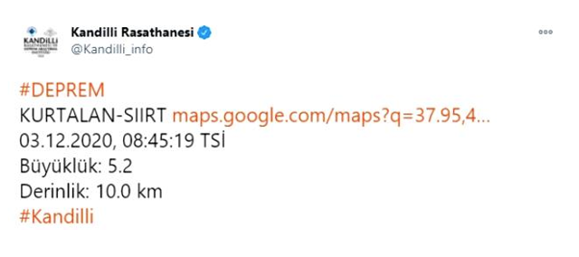 Siirt'in Kurtalan ilçesinde 5 büyüklüğünde deprem! - Resim: 1
