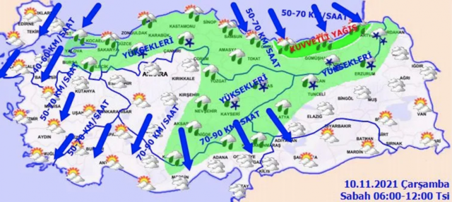 Hava bir anda buz kesti! Meteoroloji peş peşe uyardı 22 kent alarmda! Sağanak, kar, fırtına... - Resim: 0