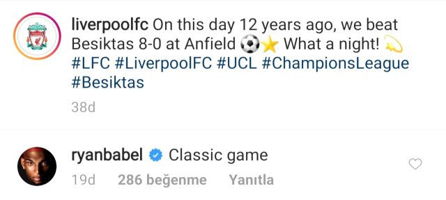 Ryan Babel, Liverpool'un Beşiktaş'ı 8-0 mağlup ettiği maçı paylaştı! - Resim: 0