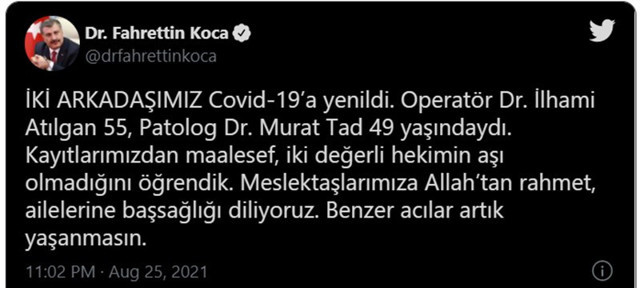 Aşı olmayan iki doktor koronavirüse yenik düştü - Resim: 0