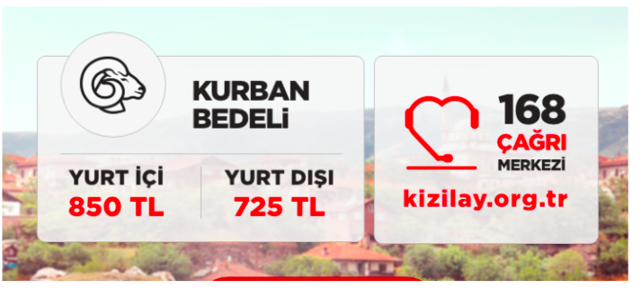 Kızılay vekaleten kurbanlık bağışı 2019 fiyatı ne kadar? - Resim: 0