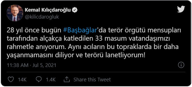 Kemal Kılıçdaroğlu'ndan tepki çeken Başbağlar katliamı paylaşımı - Resim: 0