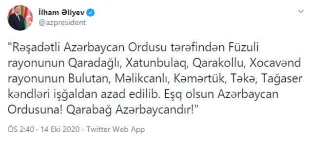 Son dakika Azerbaycan ordusu 8 köyü daha Ermenistan işgalinden kurtardı - Resim: 0