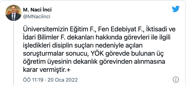 Boğaziçi Üniversitesi'nde 3 dekan görevden alındı! Boğaziçi Rektörü Naci İnci, nedenini açıkladı - Resim: 0