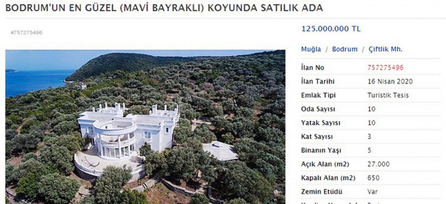 Muğla Bodrum açıklarındaki ada 125 milyon liraya satışa çıkarıldı - Resim: 0