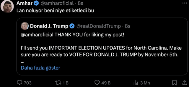 Donald Trump'ın mesajını gören Türk vatandaşı şok oldu: "Lan ne oluyor!" - Resim: 0