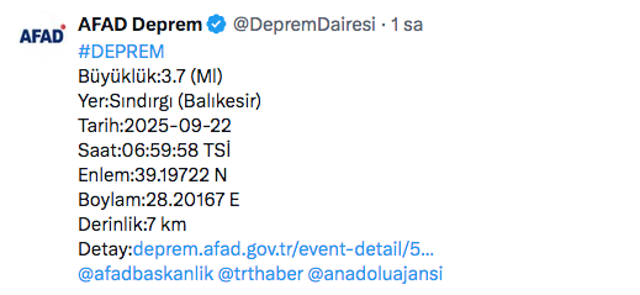 Balıkesir'de yeni deprem oldu! AFAD duyurdu - Resim: 0