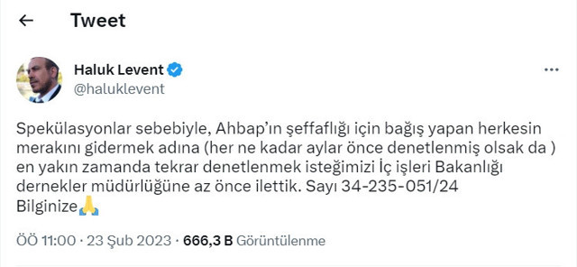 Haluk Levent 'AHBAP' için İçişleri Bakanlığı'na başvurdu - Resim: 0