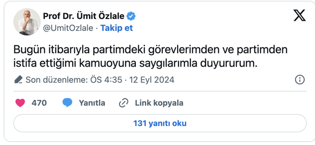 İYİ Parti'de deprem! Sosyal medyadan istifasını bizzat duyurdu - Resim: 0