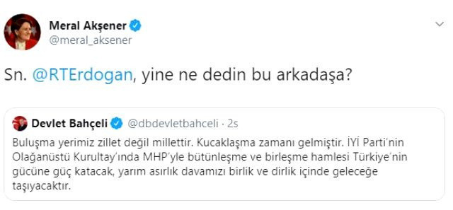 Bahçeli'nin "MHP'ye geri dönün" çağrısına Meral Akşener'den cevap - Resim: 0