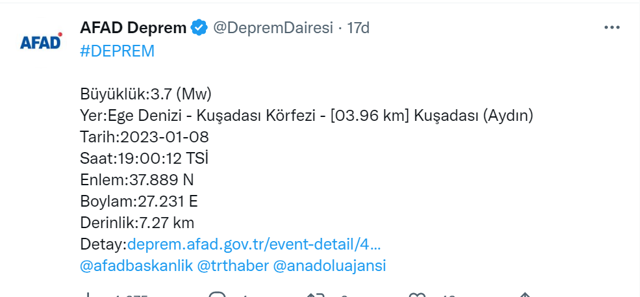 Aydın'da korkutan deprem! AFAD'dan son dakika açıklaması... - Resim: 0