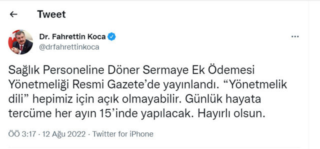 Bakan Koca duyurdu: Sağlık çalışanlarının ek ödeme yönetmeliği Resmi Gazete’de! - Resim: 0