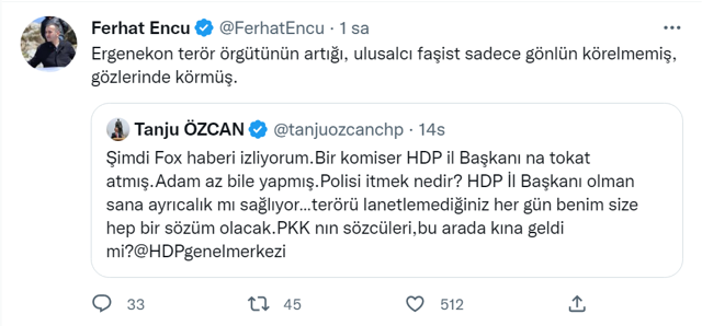 Bolu Belediye Başkanı Tanju Özcan'dan polisin HDP'li Encü'ye attığı tokada tam destek! Az bile yapmış - Resim: 0