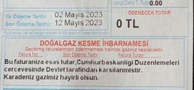 “0” TL gelen doğal gaz faturaları sevindiriyor! Faturanın üzerinde bakın ne yazıyor - Resim: 0