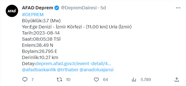 İzmir'de deprem oldu, çevre iller de sallandı! AFAD'dan son dakika açıklama... - Resim: 0