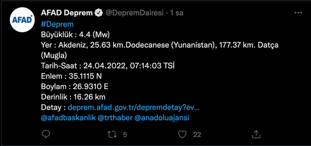 Muğla'nın Datça ilçesinde 4.4 şiddetinde deprem oldu! AFAD'dan açıklama var - Resim: 0