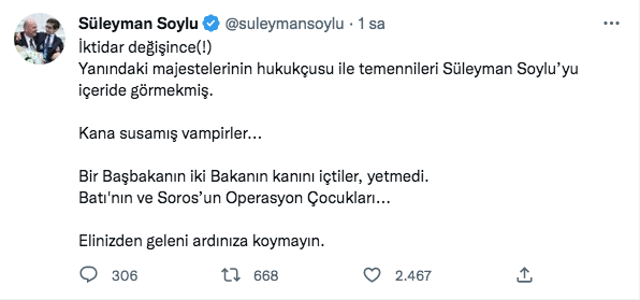 Süleyman Soylu'dan Şirin Payzın'a: Kana susamış vampirler.... - Resim: 0