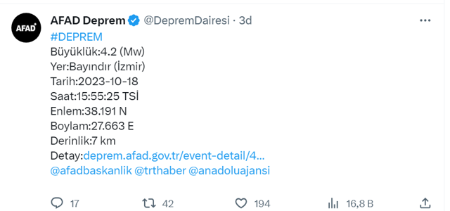 İzmir'de deprem oldu! AFAD'dan son dakika açıklama geldi... - Resim: 0