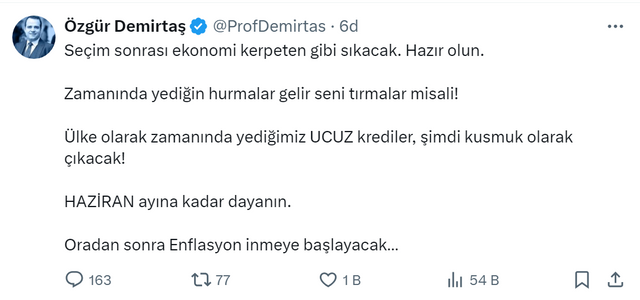 Özgür Demirtaş kehaneti! Öce 'kusmuk gibi çıkaracağız' sonra enflasyon düşecek - Resim: 0