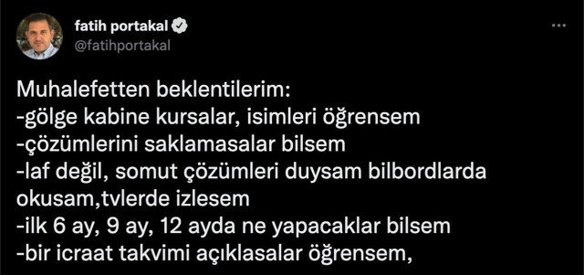Fatih Portakal sırf AK Parti gitsin demek çözüm değil deyip muhalefeti sıkıştırdı - Resim: 0