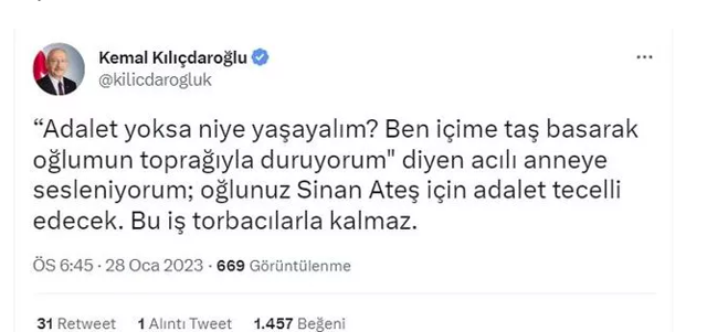 Kılıçdaroğlu'ndan peş peşe Sinan Ateş paylaşımları! 4 ay sonra görüşeceğiz - Resim: 1