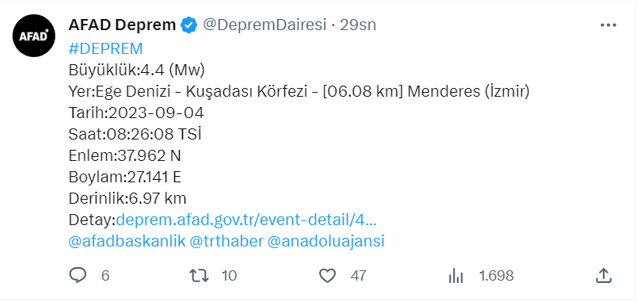 Son dakika İzmir'de deprem oldu! AFAD'dan son dakika açıklama geldi... - Resim: 0