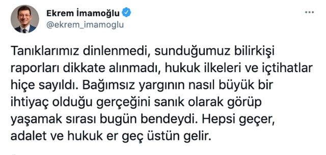 İmamoğlu hakkındaki 'valiye hakaret' davasında karar! 7.080 TL para cezası ödeyecek - Resim: 0