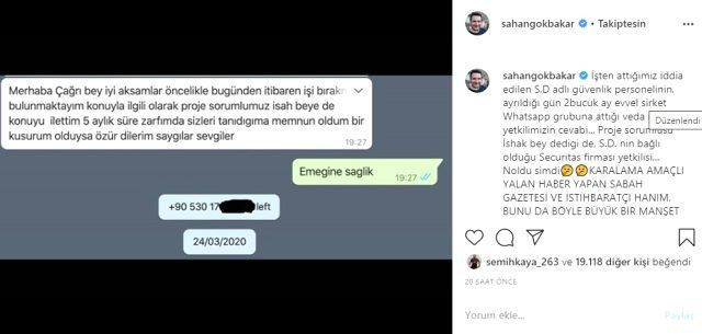Şahan Gökbakar işten kovduğu söylenilen çalışanın mesajını paylaştı kendi ayrılmış - Resim: 3