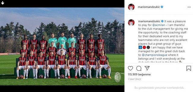 Mandzukic Milan kariyerini noktaladı: Ayrılığı kendisi açıkladı - Resim: 0
