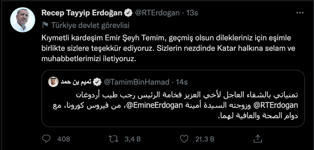 Koronaya yakalanan Cumhurbaşkanı Erdoğan'dan sağlık durumuyla ilgili yeni açıklama - Resim: 1