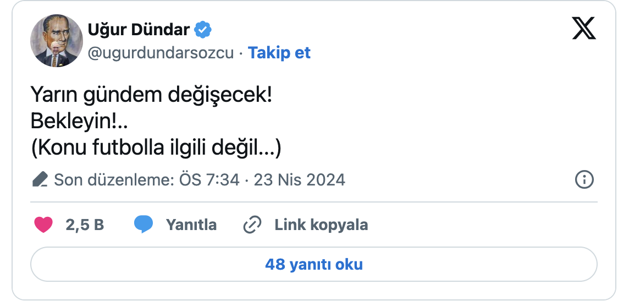 Uğur Dündar gündem değişecek dedi paylaştı! Sosyal medya yıkıldı - Resim: 0