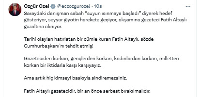 Fatih Altaylı gözaltına alındı! CHP lideri Özgür Özel: Bir an önce serbest bırakılmalıdır - Resim: 0