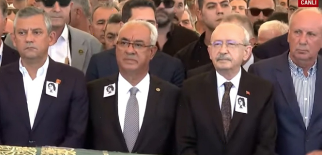 Olcay Baykal'ın cenaze töreninde dikkat çeken iki çelenk! Özgür Özel ve Kemal Kılıçdaroğlu tokalaştı - Resim: 0