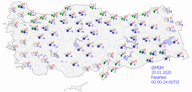 5 günlük 20 - 24 Ocak meteoroloji hava durumu tahmini - Resim: 0